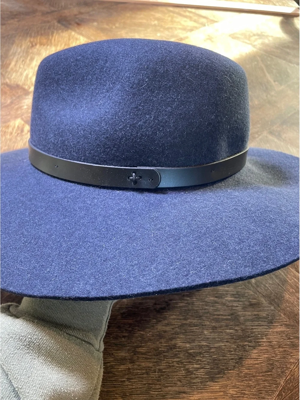 Vineyard Vines Martha Stewart NEW wool fedora one size navy blue
